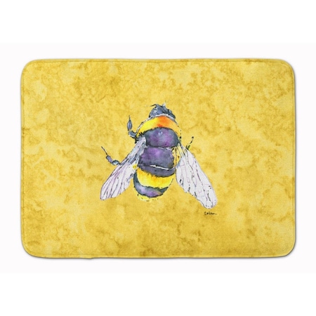 Carolines Treasures Bee on Yellow Machine Washable Memory Foam Mat 8852RUG